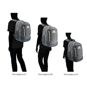 adidas Excel Backpack Durable Large Athletic Student Laptop Book Bag for Boys/Girls Discontinued, Two Tone White/Onix Grey/Shadow Chrome, One Size