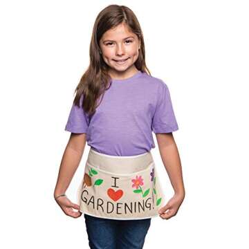 Baker Ross AW266 Fabric Waist Apron - Pack of 3, Fabric Canvas Accessories For Kids to Personalise and Paint Your Own in Children's Arts and Crafts Off White