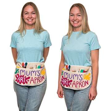 Baker Ross AW266 Fabric Waist Apron - Pack of 3, Fabric Canvas Accessories For Kids to Personalise and Paint Your Own in Children's Arts and Crafts Off White