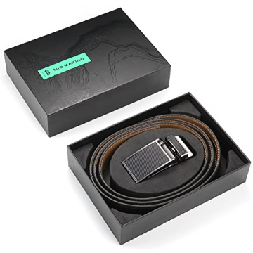 Marino Leather Ratchet Dress Belt Adjustable & Durable