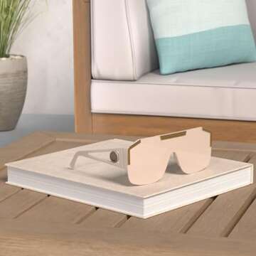 AIEYEZO Square Oversized Sunglasses Flat Top Shield Sun Glasses for Men Women One Lens Square Shades (Clear Brown)