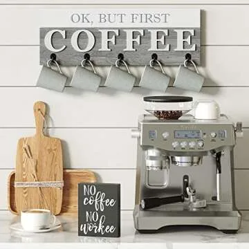 Barnyard Designs Coffee Sign, Inspirational Wood Box Sign, Funny Office Kitchen Desk Decoration Home Decor Gift for Women or Men (No Workee)