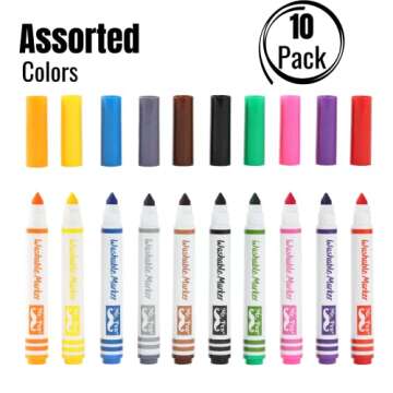 Mr. Pen- Washable Markers, 10 Pack, Assorted Colors, Broad Line, Kids Washable Markers Washable Markers for Kids markers, Fine Tip Markers, Color Markers, Washable Marker Sets, Kid Markers
