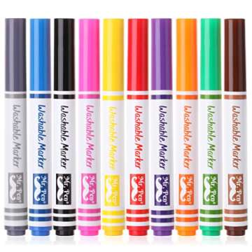 Mr. Pen- Washable Markers, 10 Pack, Assorted Colors, Broad Line, Kids Washable Markers Washable Markers for Kids markers, Fine Tip Markers, Color Markers, Washable Marker Sets, Kid Markers