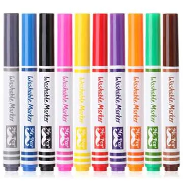 Mr. Pen- Washable Markers, 10 Pack, Assorted Colors, Broad Line, Kids Washable Markers Washable Markers for Kids markers, Fine Tip Markers, Color Markers, Washable Marker Sets, Kid Markers
