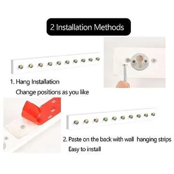 Mkono Necklace Holder Wall Mounted Set of 2 Rustic Wood Necklaces Hanger, Jewelry Organizer Hanging with 20 Metal Round Hooks, Jewelry Hooks for Necklaces, Bracelets, Chains, Keys,White