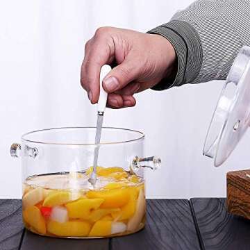 Glass Saucepan with Cover,1.5L/50 OZ Heat-resistant Glass Stovetop Pot and Pan with Lid, The Best Handmade Glass Cookware Set Cooktop Safe for Pasta Noodle, Soup, Milk, Baby Food