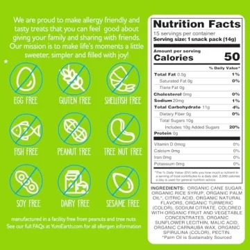 YumEarth Organic Sour Giggles Chewy Candy - Healthy Treats