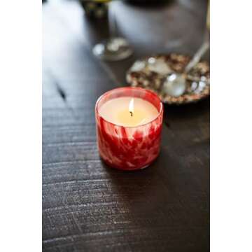 Paddywax Luxury Candles in Hand-Crafted Artisan Blown Glass Scented Luxe Candle, 8-Ounce, Saffron Rose