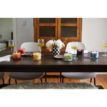 Paddywax Luxury Candles in Hand-Crafted Artisan Blown Glass Scented Luxe Candle, 8-Ounce, Saffron Rose