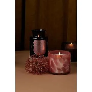 Paddywax Luxury Candles in Hand-Crafted Artisan Blown Glass Scented Luxe Candle, 8-Ounce, Saffron Rose
