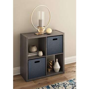 ClosetMaid 4552 Decorative Open Back 4-Cube Storage Organizer, Graphite Gray