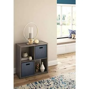 ClosetMaid 4552 Decorative Open Back 4-Cube Storage Organizer, Graphite Gray