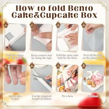 Sayglossy Bento Cake and Cupcake Box 1+5 Bento Boxes for Mother's Day Wedding Birthday Party Baby Shower Bakery Supplies(2 Pack,White)