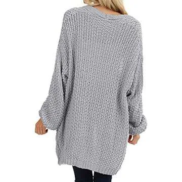 Maroway Women's Oversized Open Front Cardigan Grey
