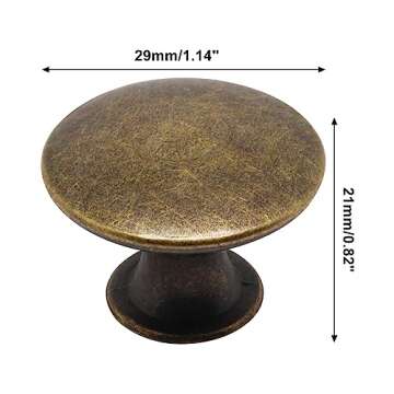 SWZHAI 16 Pack Antique Brass Cabinet Knobs, Round Dresser Knobs Kitchen Drawer Knobs, Single Hole Cu...