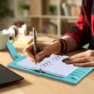 Antner A6 Refill Paper 3 Pack 45PCS A6 Binder Paper Planner Inserts, 2 Pack 160PCS Neon Sticky Tabs, A6 Binder Pockets, Binder Dividers, A6 Lined Filler Paper for A6 Personal Planner Notebook Journal