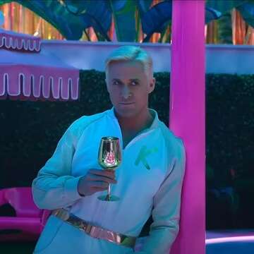 Dragon Glassware x Barbie Gold Wine Glasses - 17.5 oz Gold with Pink Stemmed Crystal Wine Glass Set of 2 - Dreamhouse Collection - As Seen in Barbie The Movie