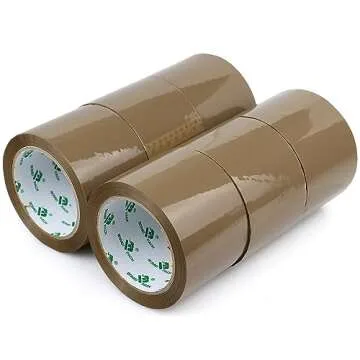 BOMEI PACK 3 inch Brown Packing Tape, 6 Refills Rolls Wide Packaging Tape for Moving, Shipping and Storage, 2.4 Mil x 60 Yards