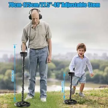 OMMO Metal Detector, Analog Pointer Metal Detector for Adults with 4.3IN Backlight Screen 10'' Waterproof Coil, All &Disc&PP Mode, for Detecting Gold Coin Treasure Hunting