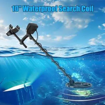 OMMO Metal Detector, Analog Pointer Metal Detector for Adults with 4.3IN Backlight Screen 10'' Waterproof Coil, All &Disc&PP Mode, for Detecting Gold Coin Treasure Hunting