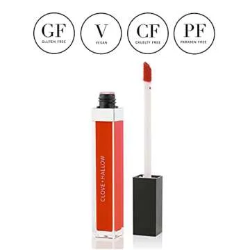 CLOVE + HALLOW Lip Velvet - Vegan Natural 24 Hour Liquid Matte Lipstick - Uptown