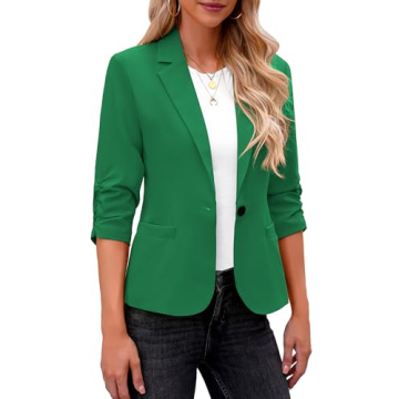 LookbookStore Jackets for Women Fashion Dressy 3/4 Sleeve Blazer for Women Blazers for Women Busines...