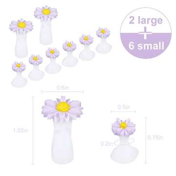 Toe Separators for Nail Polish, 4 Set Toe Spacers for Feet Apply Nail Polish During Pedicure (White Chamomile, Purple Chamomile, Water Drops, Pearls)