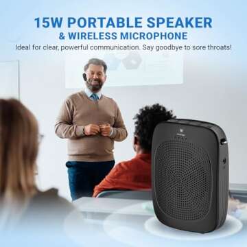 YOCEWECA Wireless Voice Amplifier with Headset - Compact PA System for Teachers