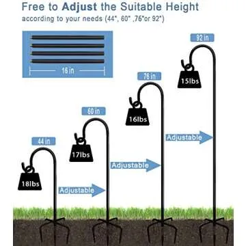 Artigarden Adjustable Shepherd Hooks for Outdoor Decor