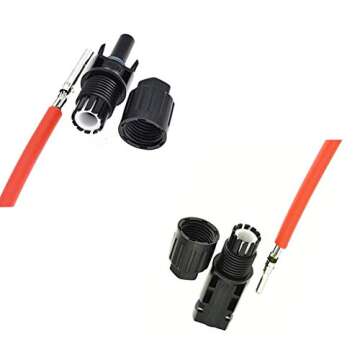 HQST Solar Panel Extension Cable 15 Feet 10AWG with Female and Male Connector Solar Panel Adaptor Kit Tool (15FT Red + 15FT Black)