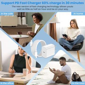 iPhone 16 15 Charger Fast Charging, 3 Pack 20W USB C Charger Block with 6FT Type C Cable, USB C Wall...