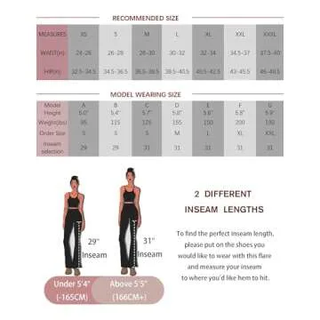 PINSPARK Women's High Waisted Bootcut Yoga Pants Ribbed Flare Yoga Pants Tummy Control Elastic Bootleg Gym Pants with Pockets Black XL