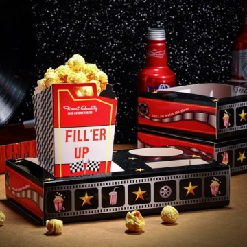 Nosiny Snack Trays for Movie Nights – 20 Disposable Compartment Holders