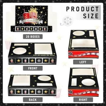 Nosiny Snack Trays for Movie Nights – 20 Disposable Compartment Holders