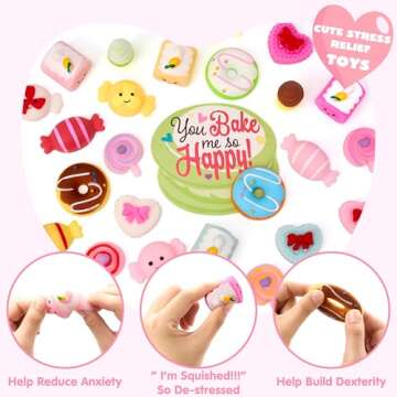 JOYIN 28 Packs Valentine’s Day Gift Cards with Candy Mochi Squishy Toys, Stress Relief Fidget Toys, Cute Squeeze Toys for Kids Valentine's Party Favors, Classroom Gift Exchange and School Reward