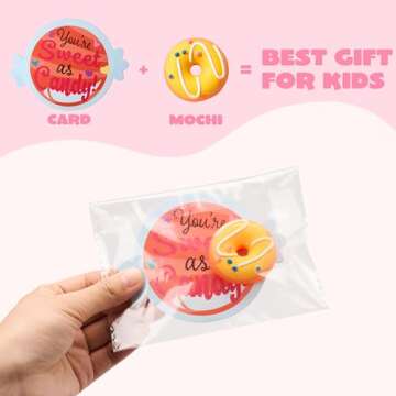 JOYIN 28 Packs Valentine’s Day Gift Cards with Candy Mochi Squishy Toys, Stress Relief Fidget Toys, Cute Squeeze Toys for Kids Valentine's Party Favors, Classroom Gift Exchange and School Reward