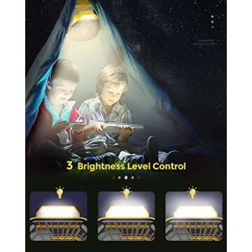 Compact Camping Fan with LED Lantern and Rechargeable Battery