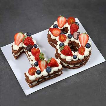 RAYNAG 0-8 Number Cake Stencils Flat Plastic Templates Cutting Number Mold 10 Inch Numerical Stencils for DIY Numbers Cakes/Cookies