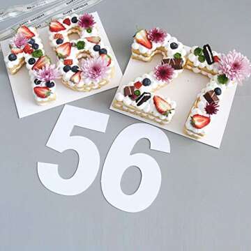 RAYNAG 0-8 Number Cake Stencils Flat Plastic Templates Cutting Number Mold 10 Inch Numerical Stencils for DIY Numbers Cakes/Cookies