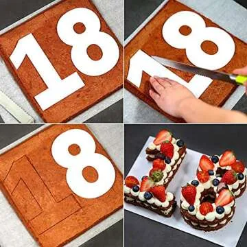 RAYNAG 0-8 Number Cake Stencils for DIY Baking