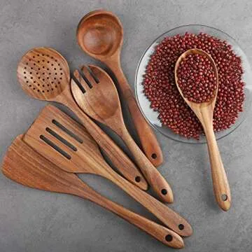 Wooden Cooking Utensil Set 6-Piece for Eco-Friendly Cooking