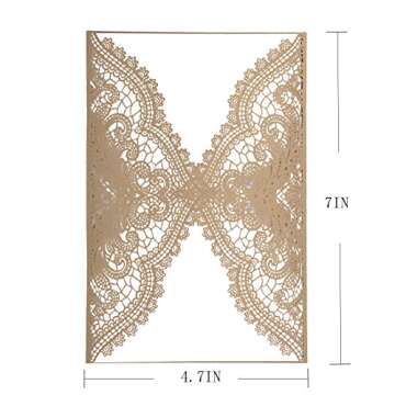 YU FENG Elegant Vintage Wedding Invitations Set 24pcs