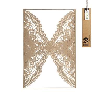 YU FENG Elegant Vintage Wedding Invitations Set 24pcs