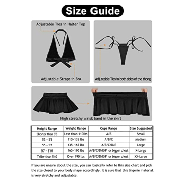 SoulBuds Lingerie Set 3-Piece Sexy Black Outfit for Women