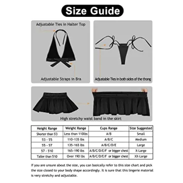 SoulBuds Lingerie Set 3-Piece Sexy Black Outfit for Women