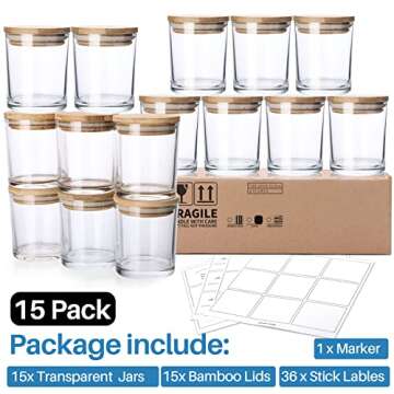 Antimbee 20 Pack Glass Candle Jars with Lids for Crafts