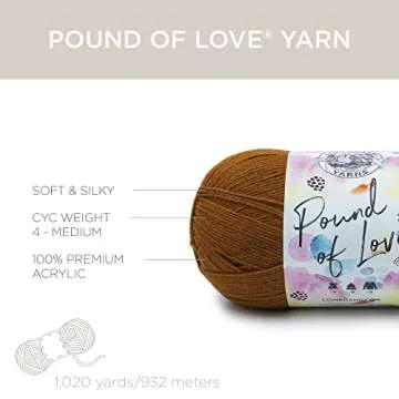 Lion Brand Yarn Pound of Love, Value Yarn, Large Yarn for Knitting and Crocheting, Craft Yarn, Honey Bee