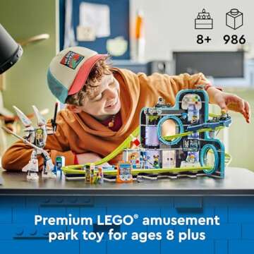 LEGO City Robot World Roller Coaster Building Set - Kids Engineering Toy with Posable Mech Suit for ...