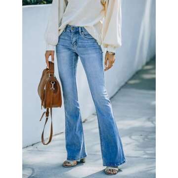 KUNMI High Waisted Bootcut Jeans for Effortless Style